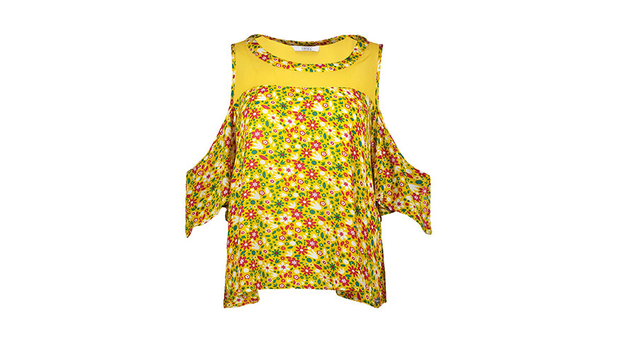 خرید تاپ زنانه زرد گلدار فروشگاه دیجی استایل