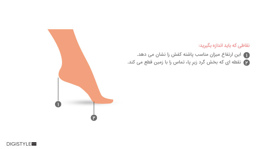 اندازه ایده آل پاشنه کفش