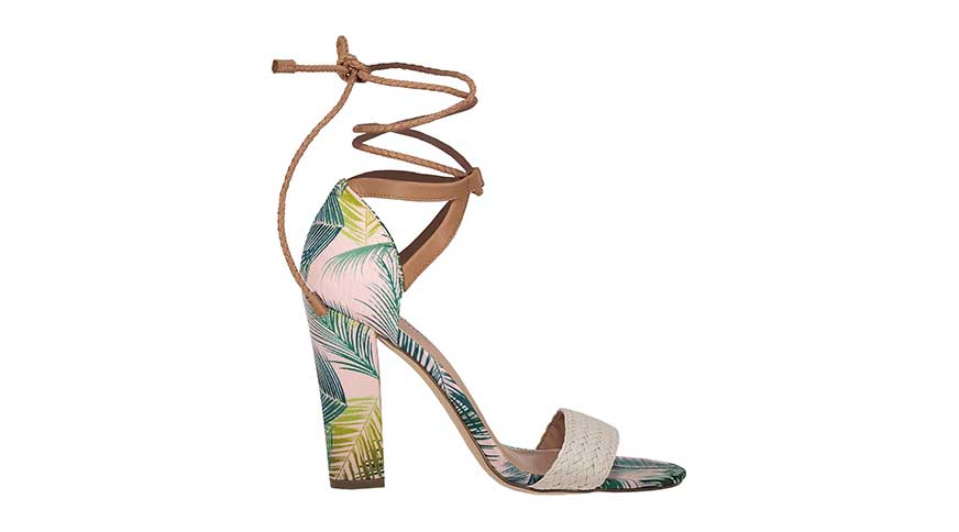 کفش زنانه پاشنه بلند طرح دار صورتی