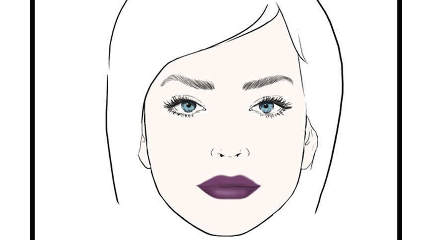 مدل آرایش صورت رژ لب تیره