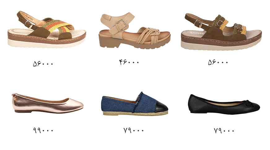 خرید اینترنتی صندل و کفش تخت زنانه