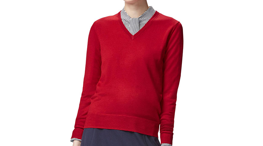 بلوز یقه هفت قرمز زنانه