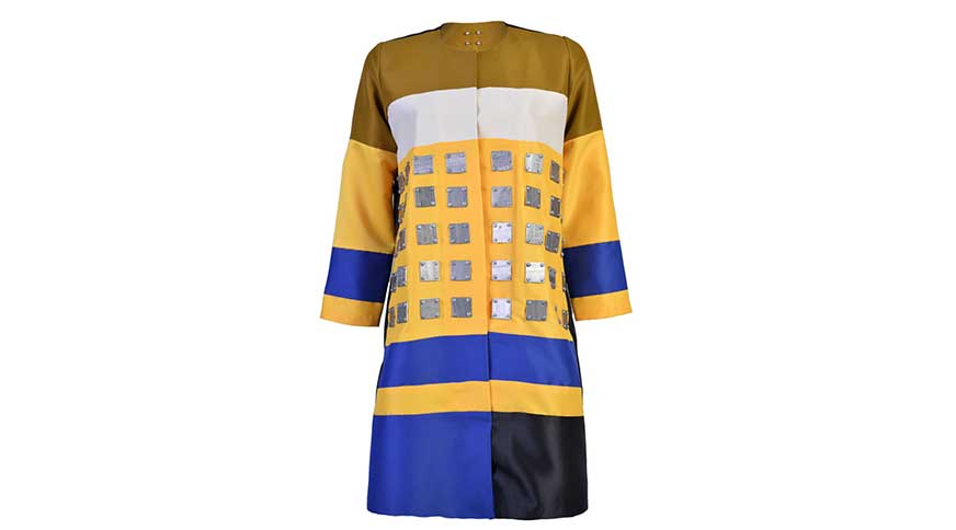 مانتوی آبی زرد