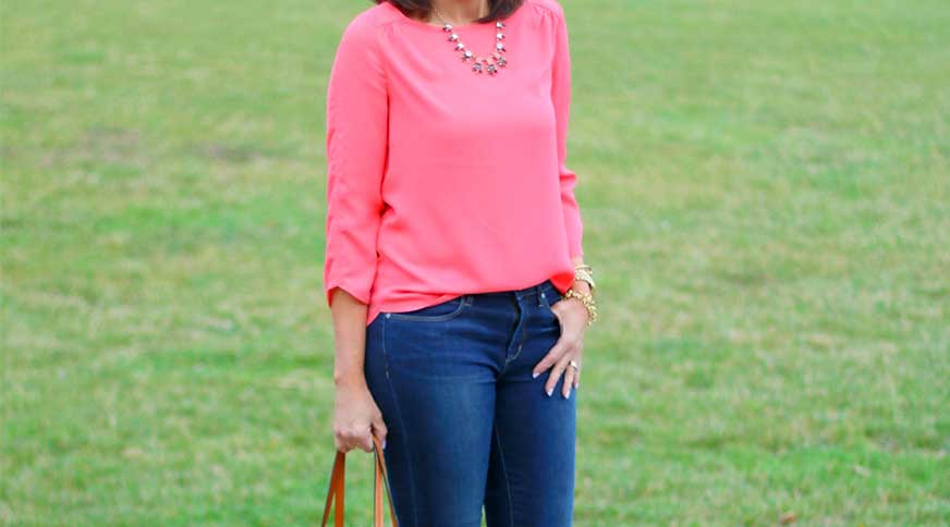 شلوار جین زنانه بلوز صورتی