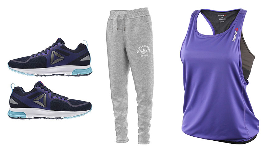 لباس ورزشی زنانه بنفش طوسی