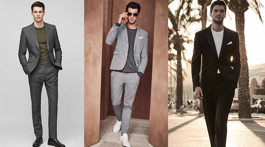 کت و شلوار مردانه و تی شرت