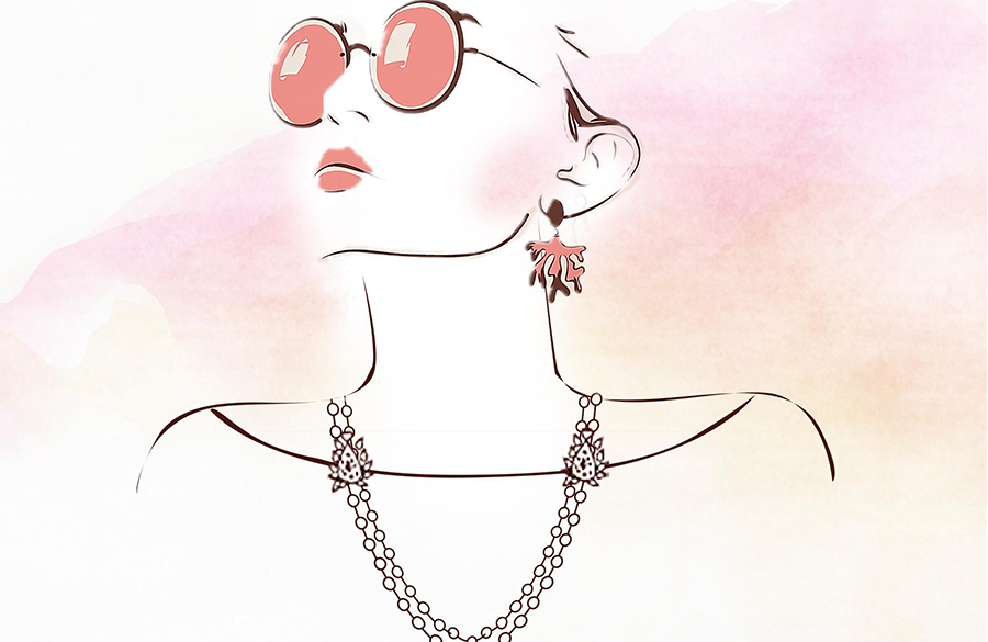 مدل گردنبند زنانه و ست آن با یقه