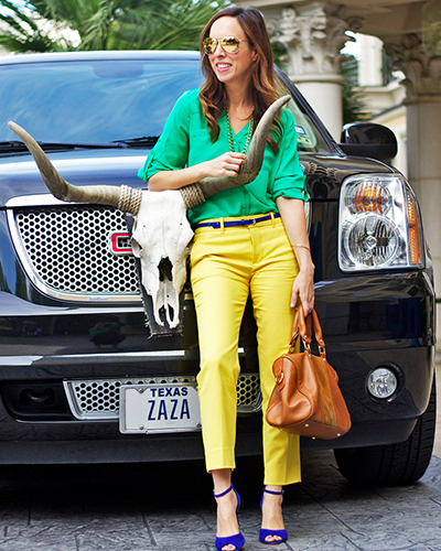 ست رنگ سبز و زرد با مد 2018