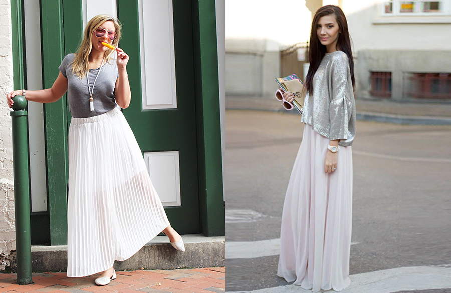 دامن تابستانی بلند سفید