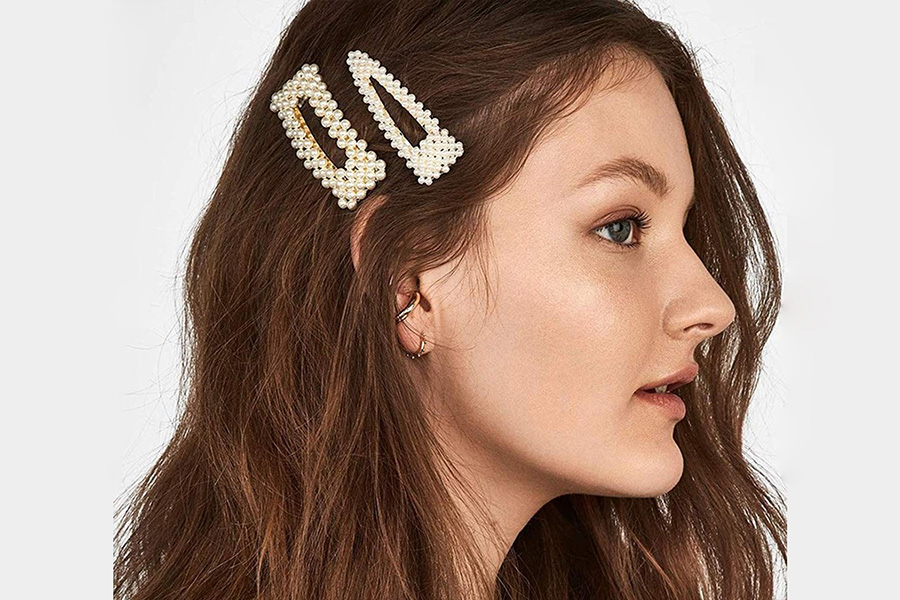 کلپس مو مروارید کاری شده