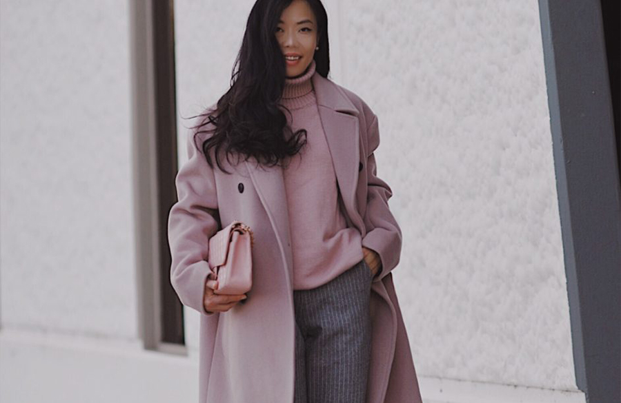 ترکیب صورتی و طوسی در لباس زنانه