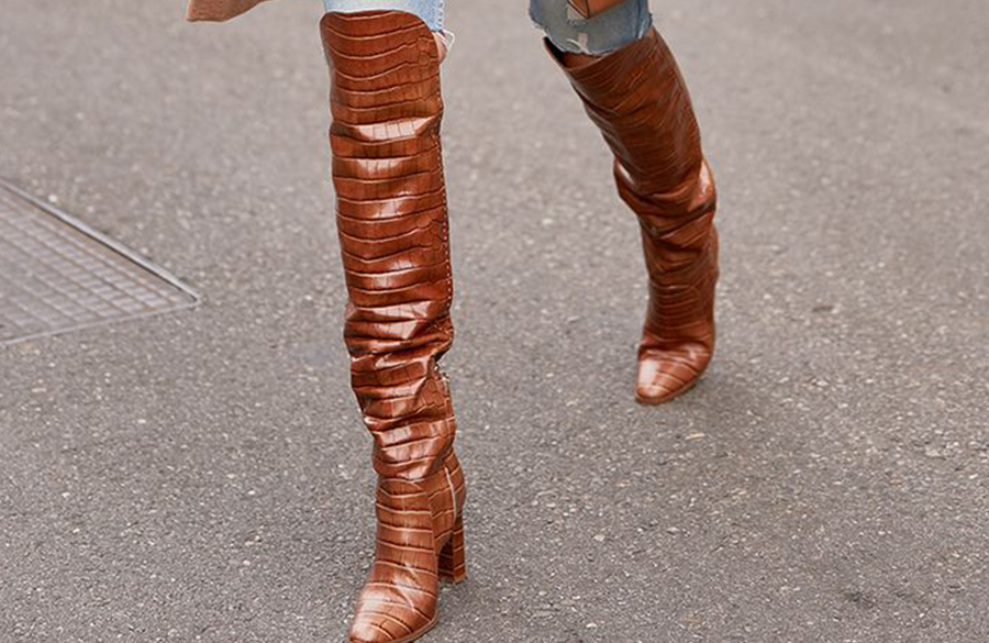 بوت زنانه بلند قهوهای