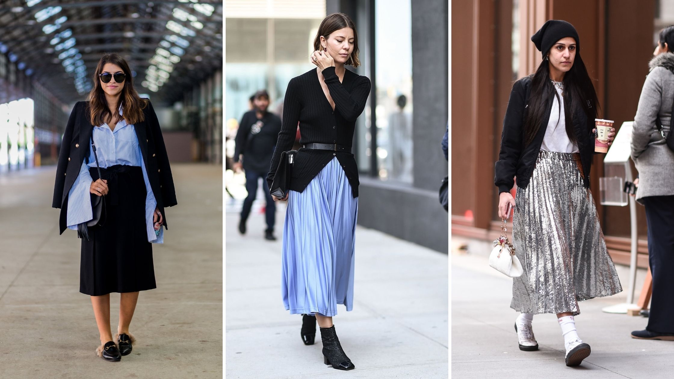 استایل پاییزی با دامن شیک و رسمی