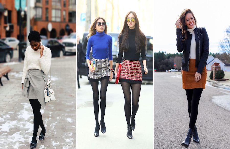 استایل پاییزی با دامن کوتاه