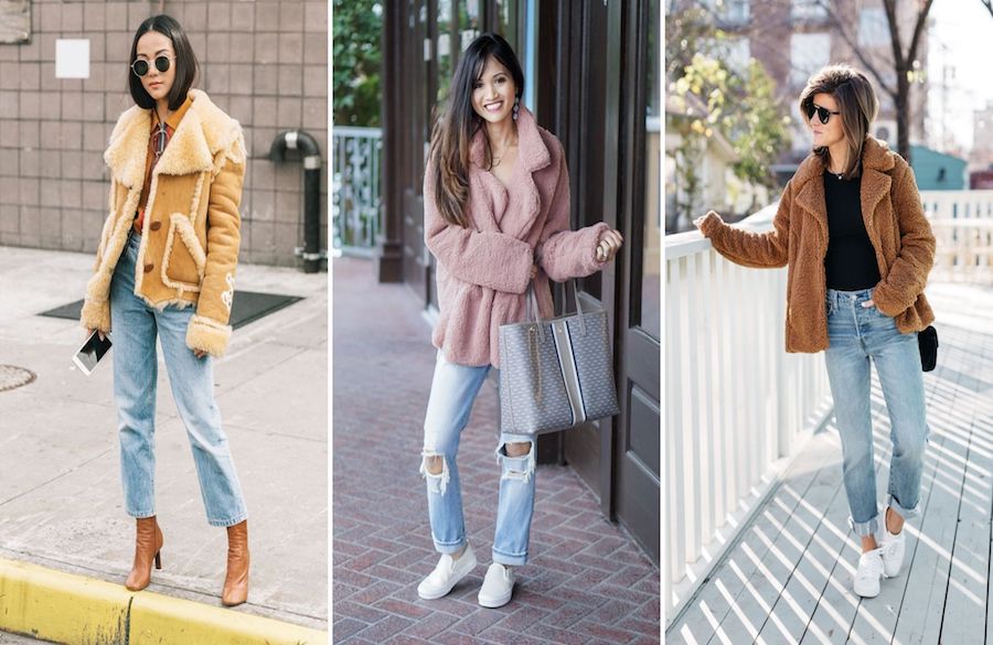 شلوار جین مام استایل و کت صورتی ملایم