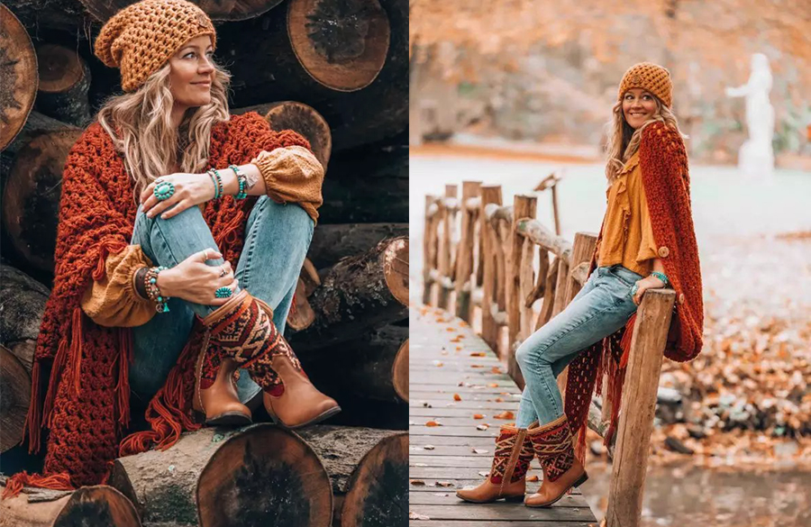 چطور در زمستان به سبک بوهو لباس بپوشیم