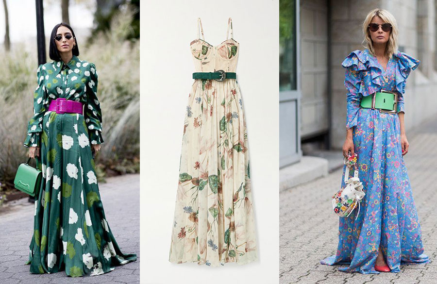 پیراهن ماکسی و کمربند