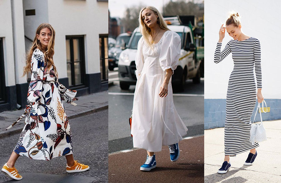 کفش کتانی و ماکسی