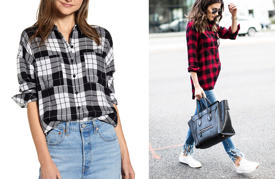 پیراهن چهارخانه و شلوار جین