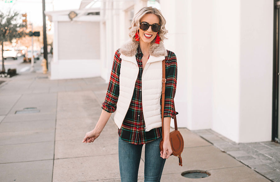 استایل با پیراهن چهارخانه