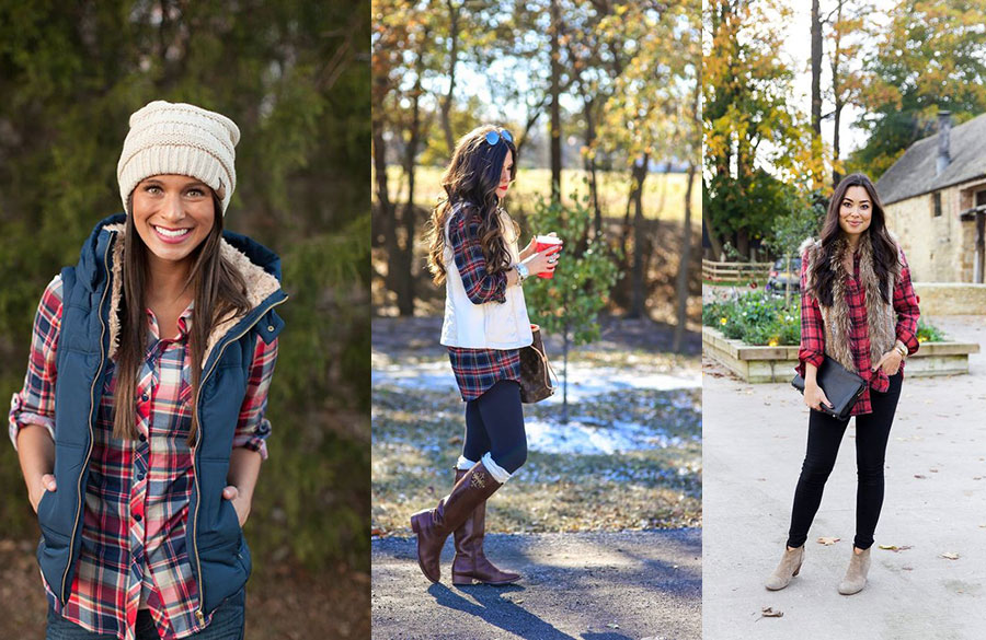 ترکیب پیراهن چهارخانه و جلیقه