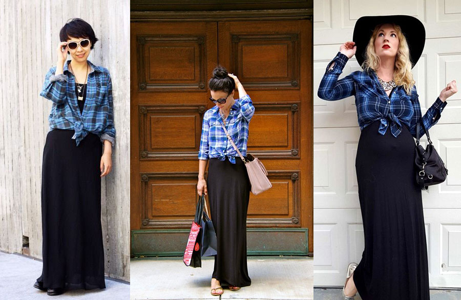 پیراهن چهارخانه با ماکسی