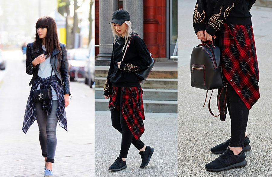 پیراهن چهارخانه دور کمر