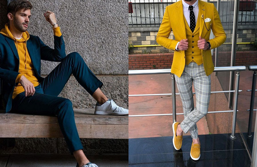 رنگ زرد در ترکیب لباس آقایان