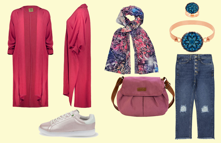 ست بهاره سرخابی و آبی