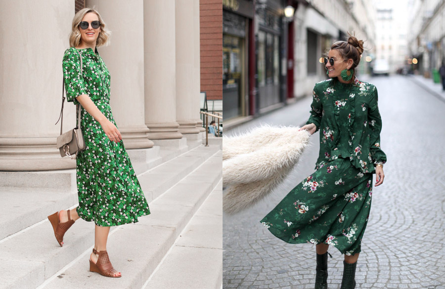 لباس با پترن سبز