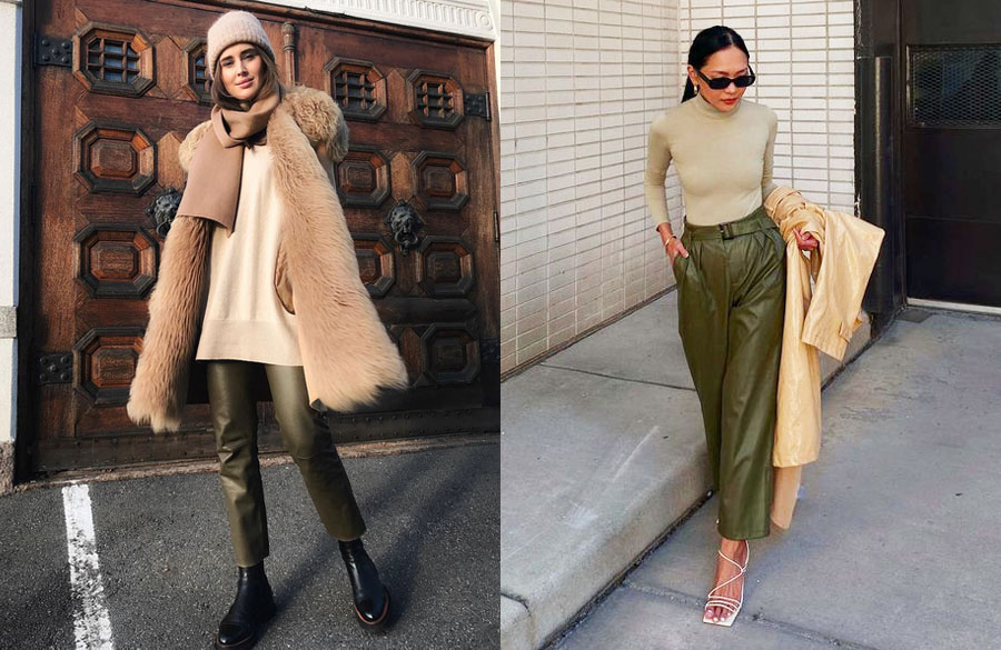 ترکیب سبز و بژ در استایل