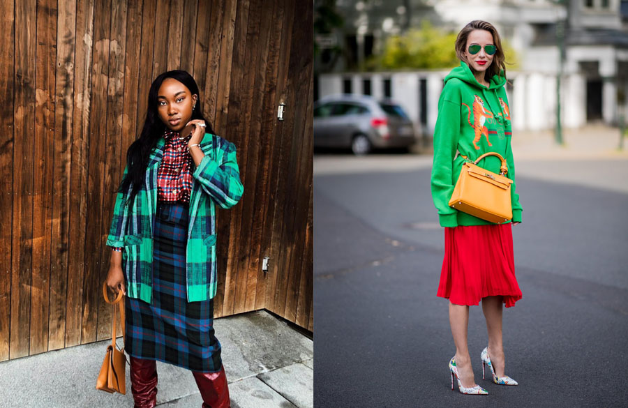 ترکیب سبز و قرمز در استایل