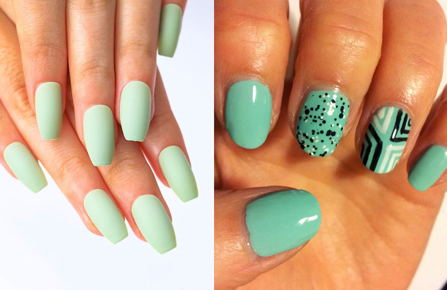 مانیکور سبز نعنایی