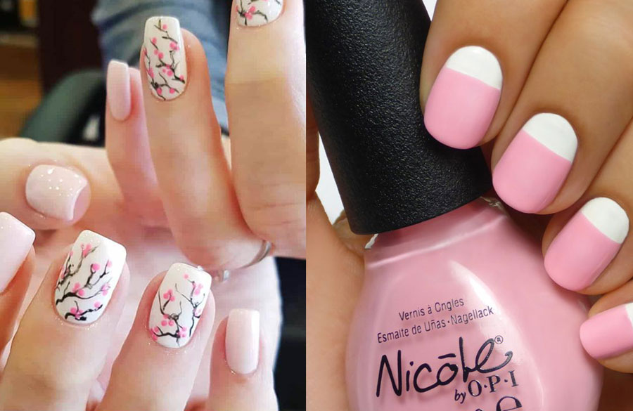 صورتی روشن و سفید