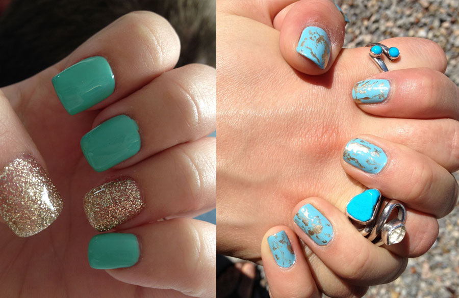 ترکیب فیروزه ای و طلایی