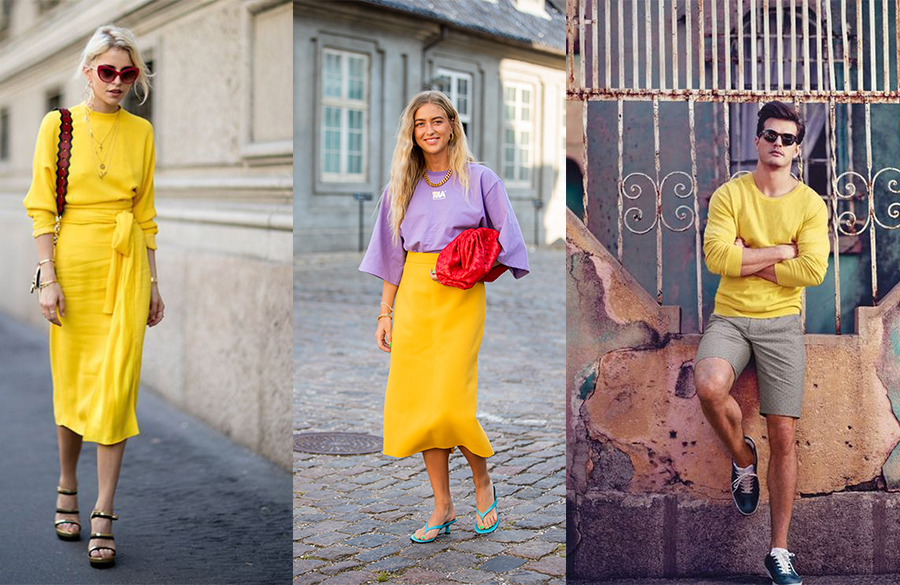 لباس نخی زرد روشن