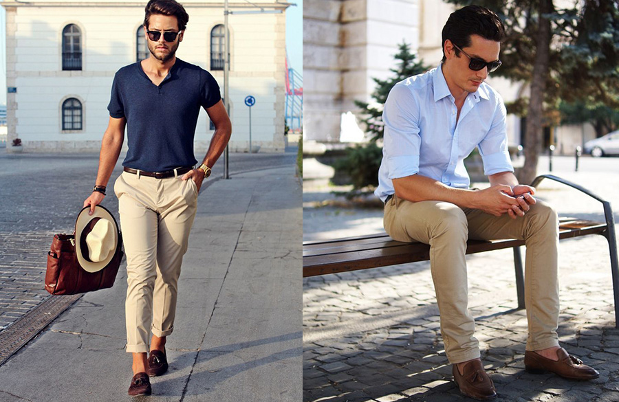 کفش کالج با شلوار کتان