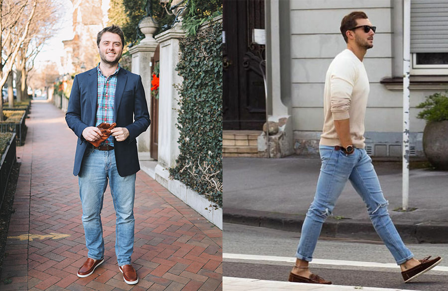 کفش کالج با شلوار جین