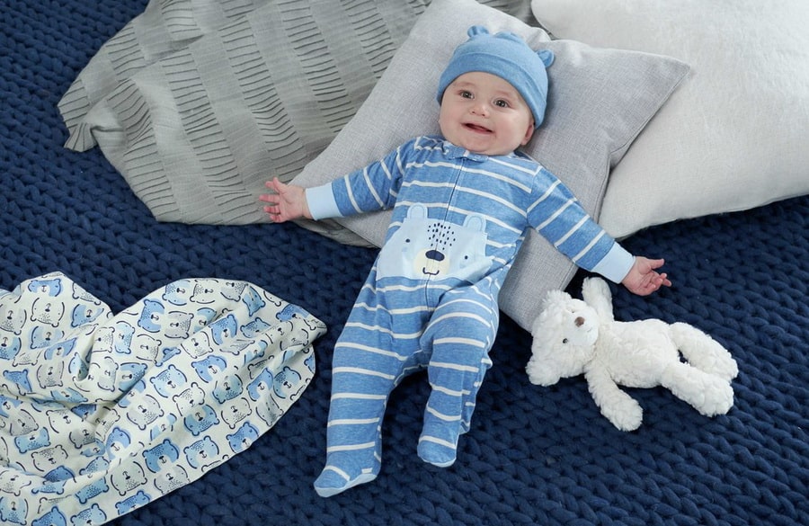 ست آبی بر اساس سایز لباس نوزاد