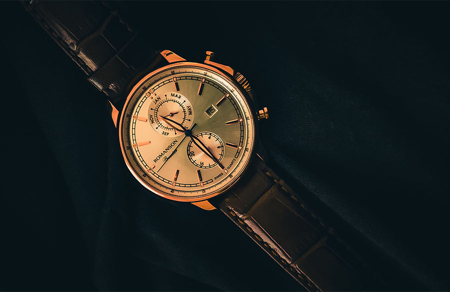 ساعت رومانسون با بند چرمی