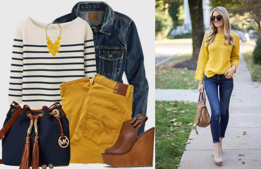 استایل خردلی و جین