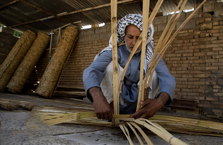 بافت زیرانداز با کمک حصیربافی