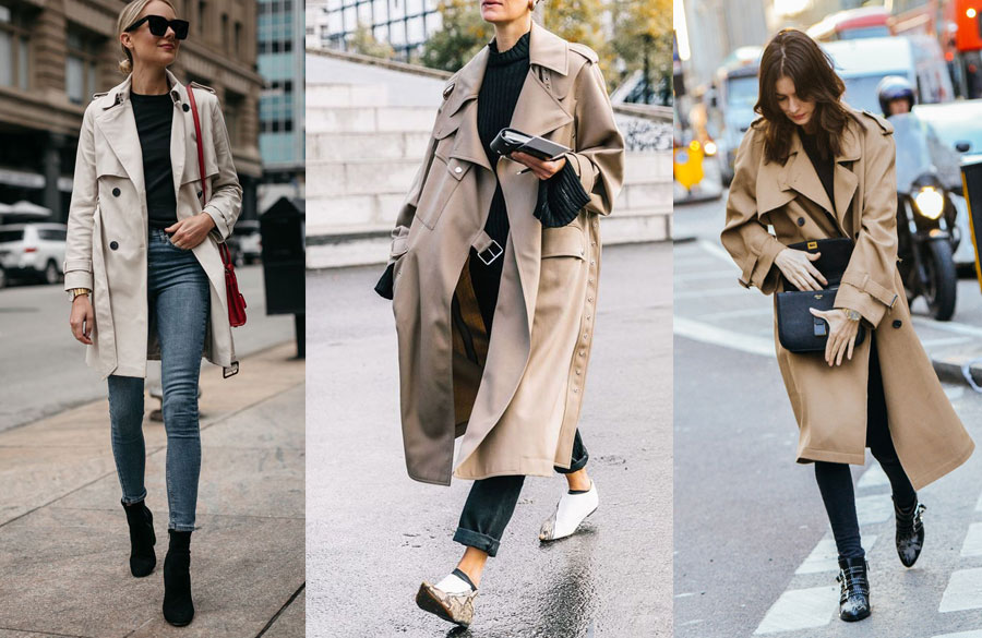 استایل زنانه با ترنچ کت