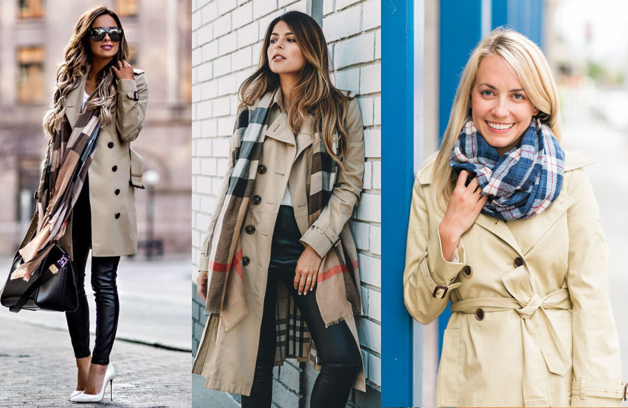 ترنچ کت با شال