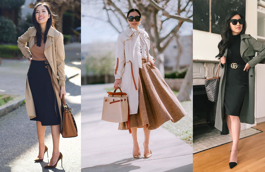 دامن با ترنچ کت