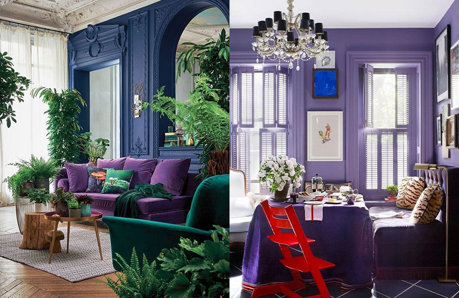 رنگ های مکمل رنگ سال 2022 در دکوراسیون