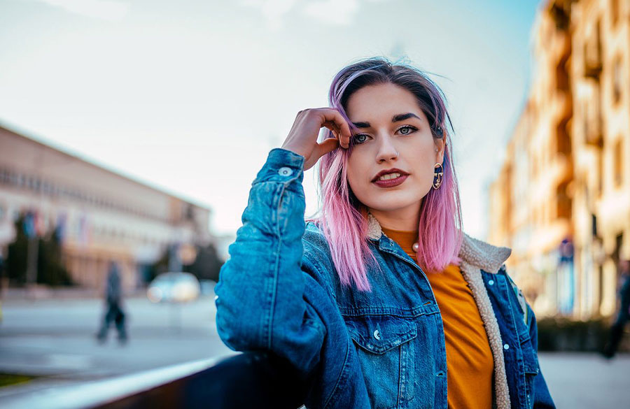 موهای صورتی و بنفش