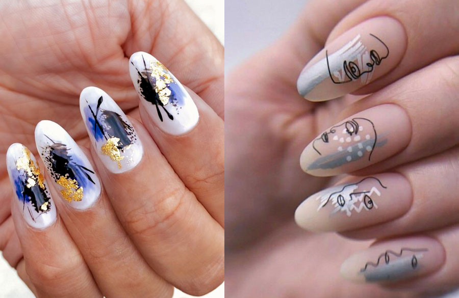 طراحی آبستره ناخن 2022