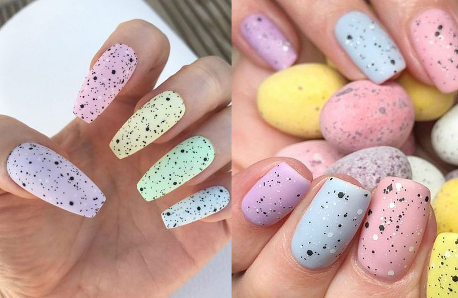 طرح ناخن- تخم پرندگان پاستلی