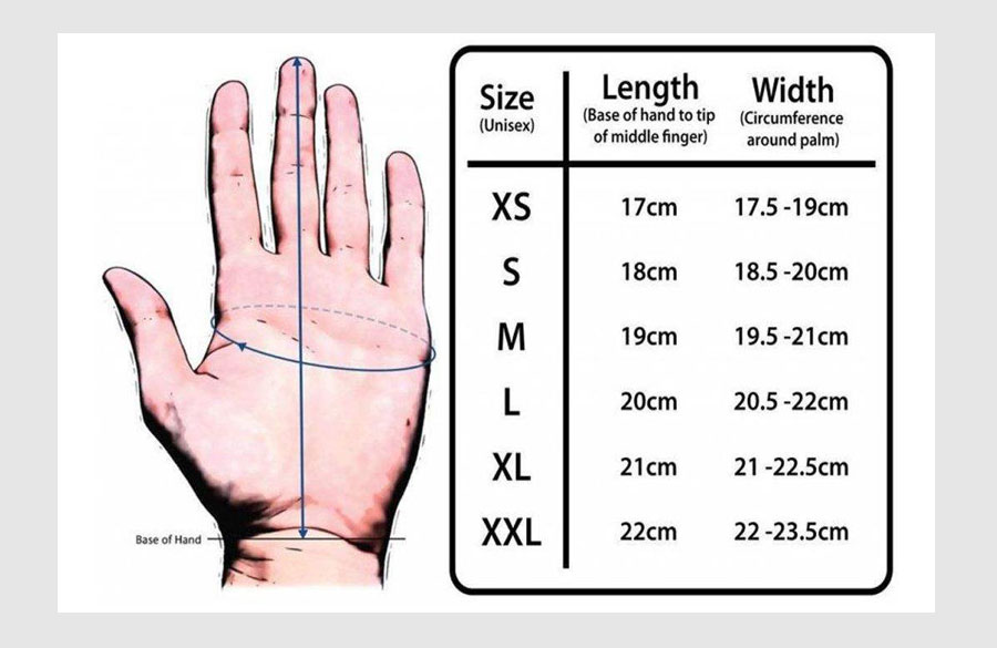 سایز دستکش مردانه